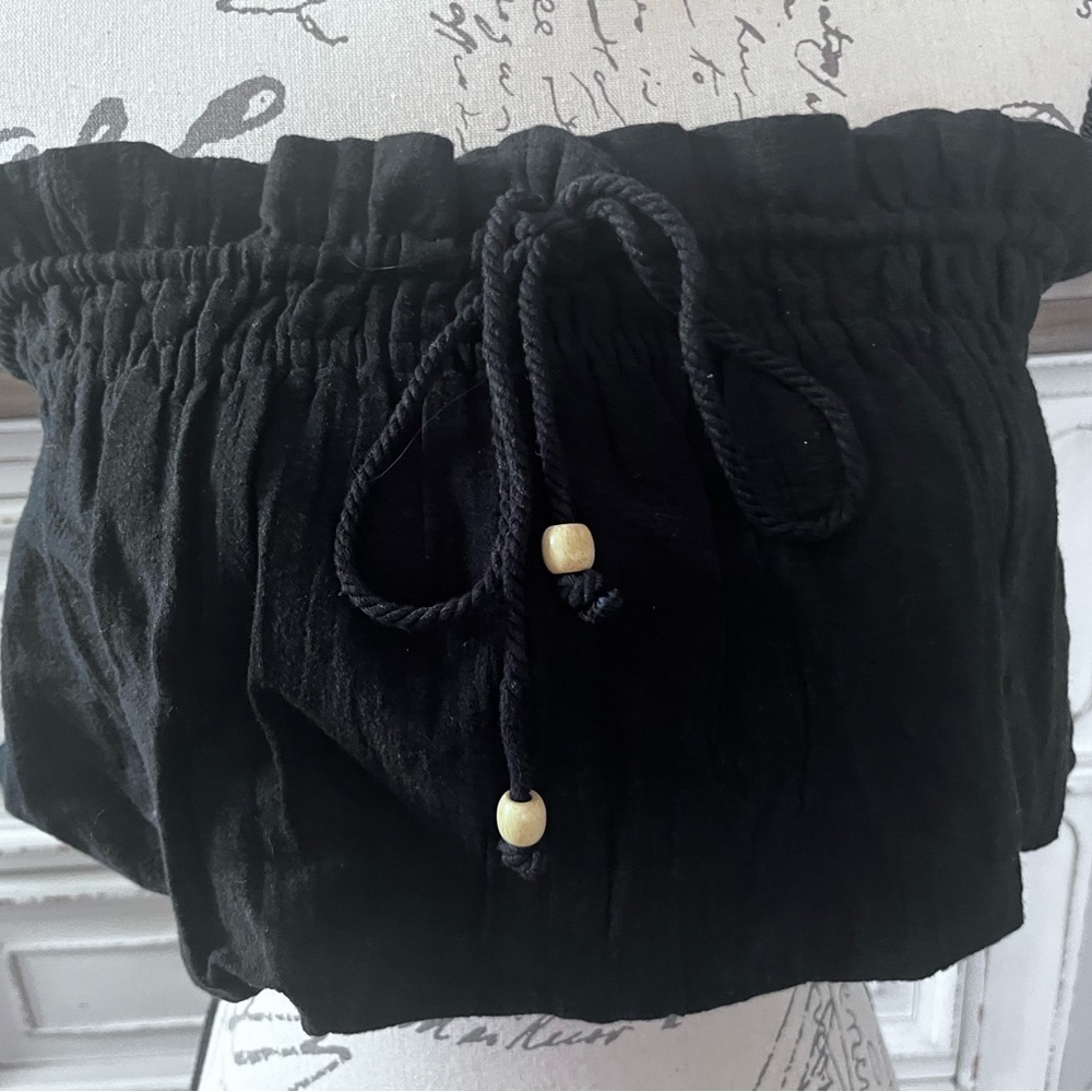 🖤 FREE PEOPLE black bandeau with tie front, size small